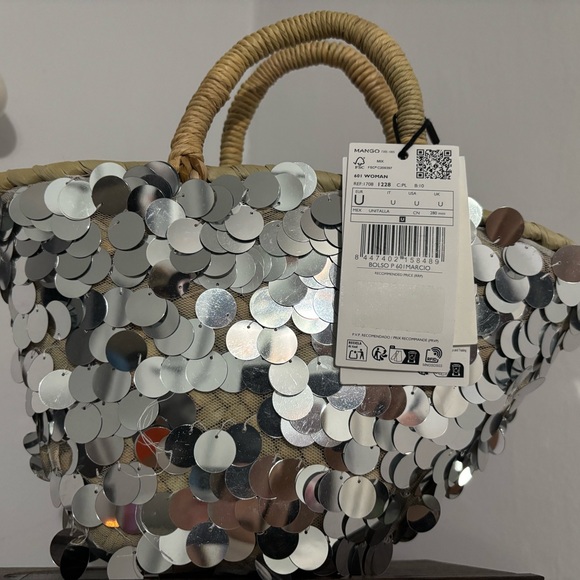 Mango Silver Sequin Tote Bag - Picture 2 of 5